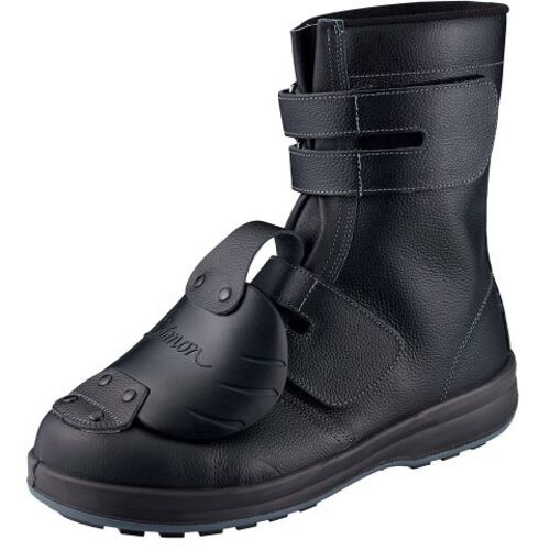 シモン　安全靴　長編上　マジック式　甲プロ付　WS38黒 樹脂甲プロD-1