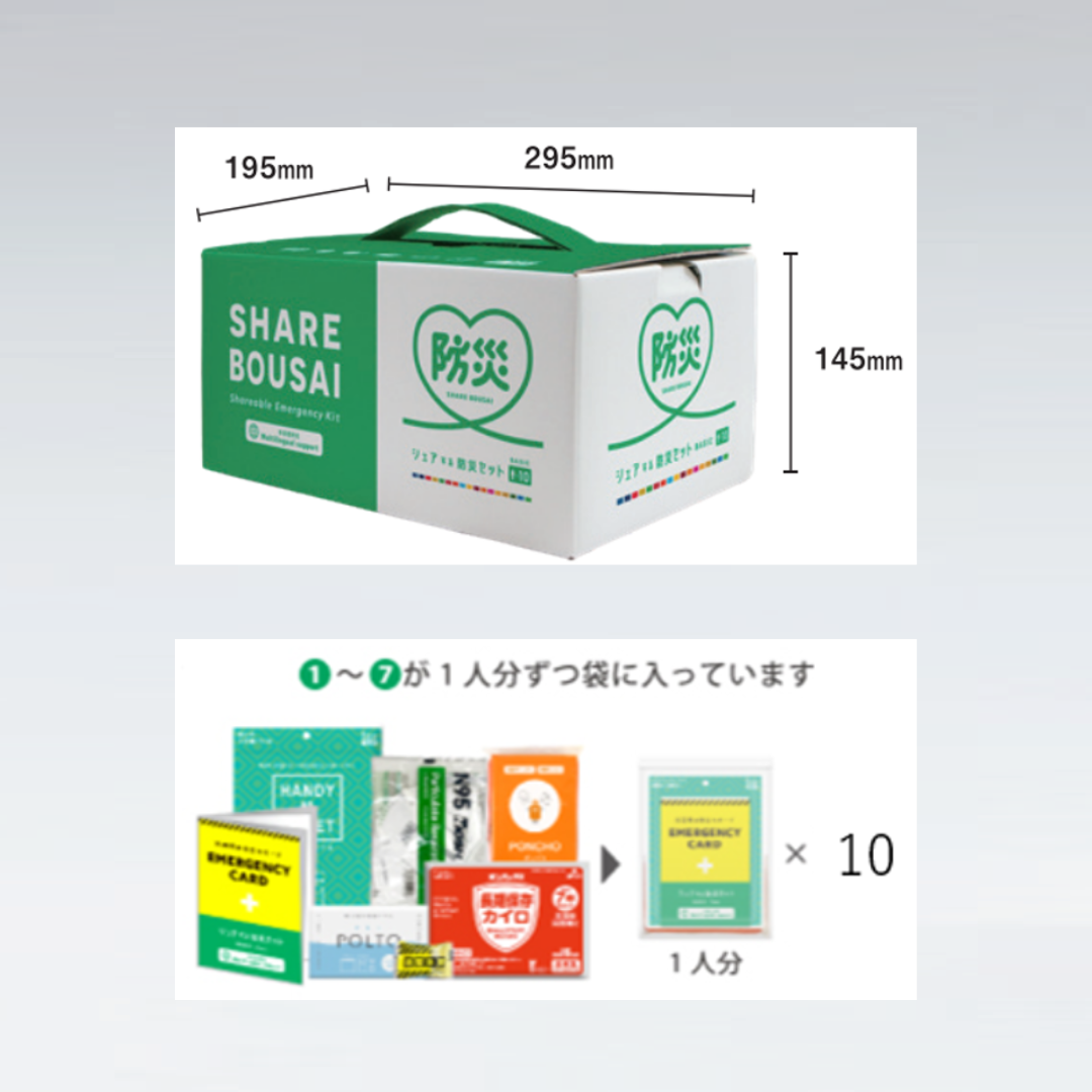 シェアする防災セット　BASIC10人用（TFR0010）