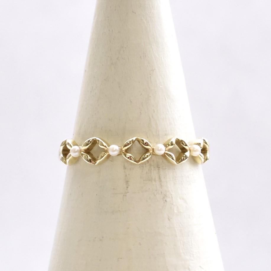 【109R0008】K10YG　淡水珍珠　戒指（淡水パール　リング）