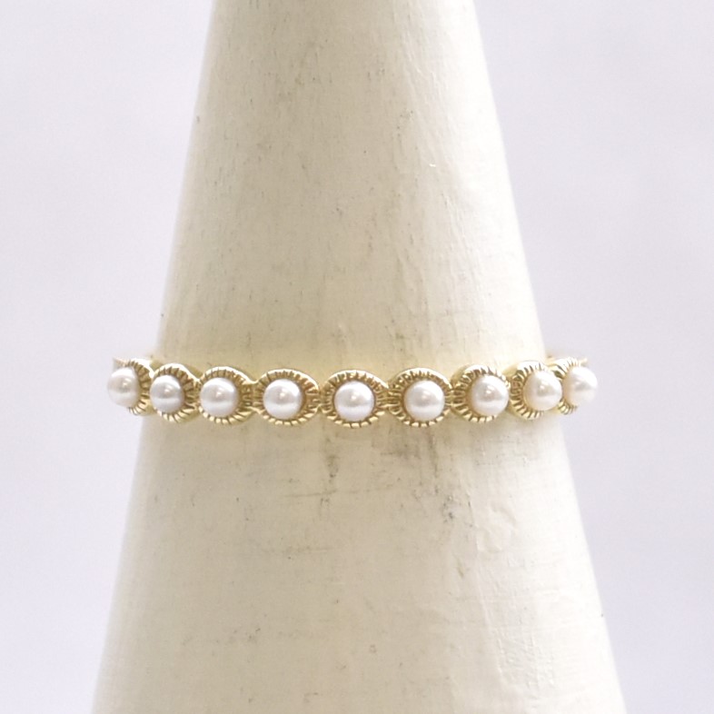 【109R0010】K10YG　淡水珍珠　戒指（淡水パール　リング）