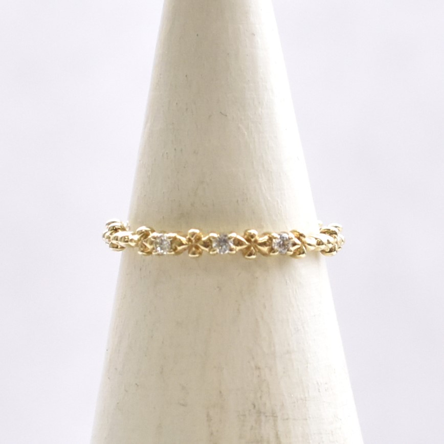 【109R0022】K10YG　鑽石　戒指(尾戒)（ダイヤモンド　ピンキーリング）