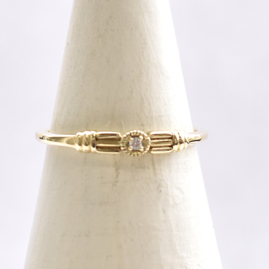 【109R0100】K10YG　鑽石　戒指（ダイヤモンド　リング）