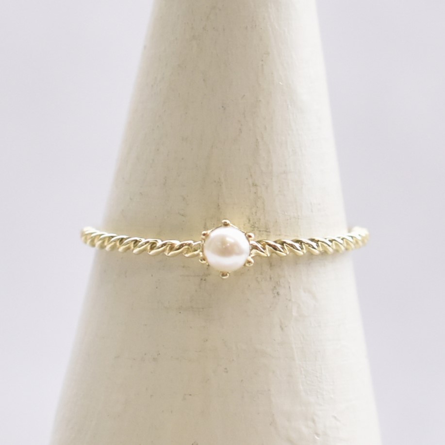【109R0116】K10YG　淡水珍珠　戒指（淡水パール　リング）