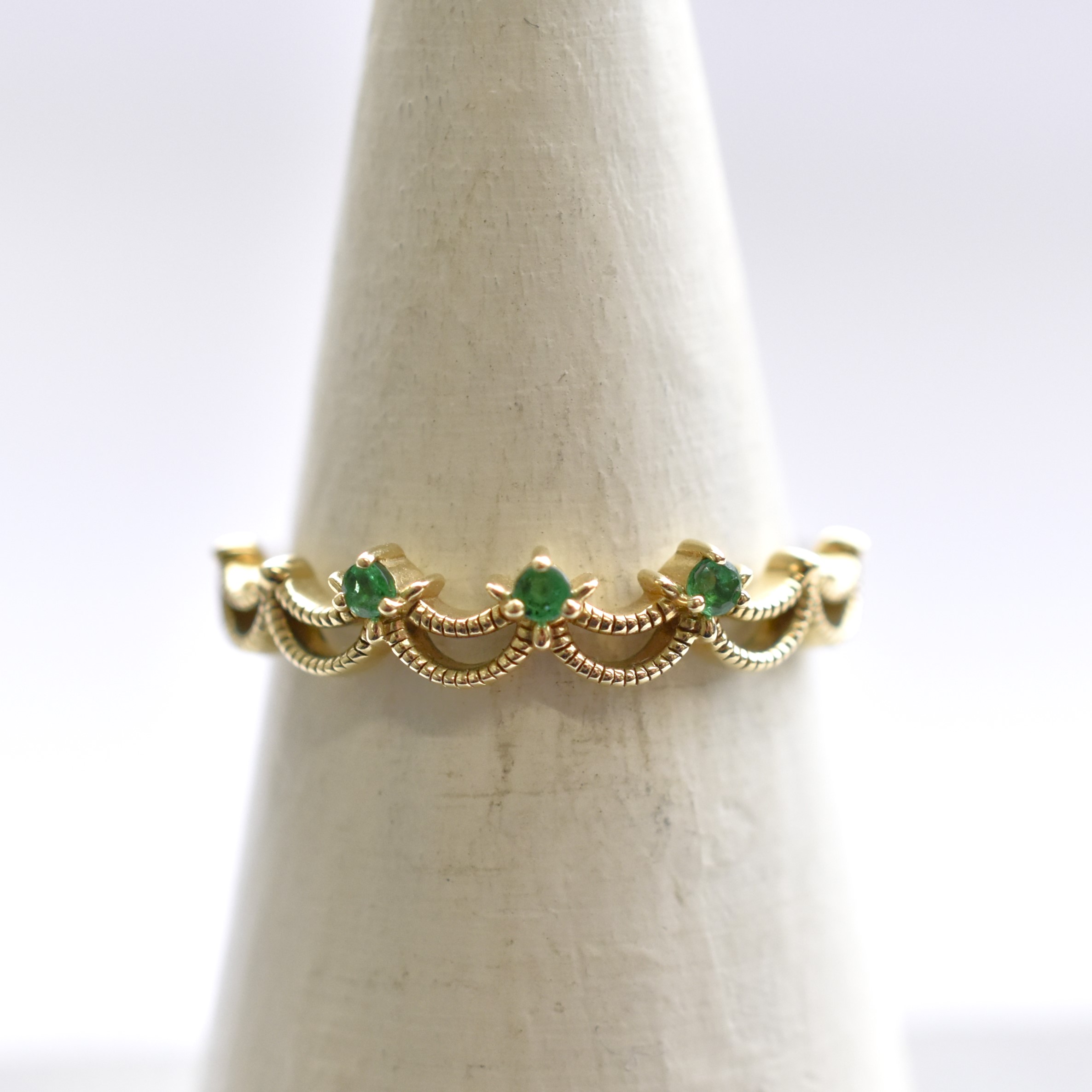 【109R0218-EMF】K10YG　祖母綠　戒指（エメラルド　リング）