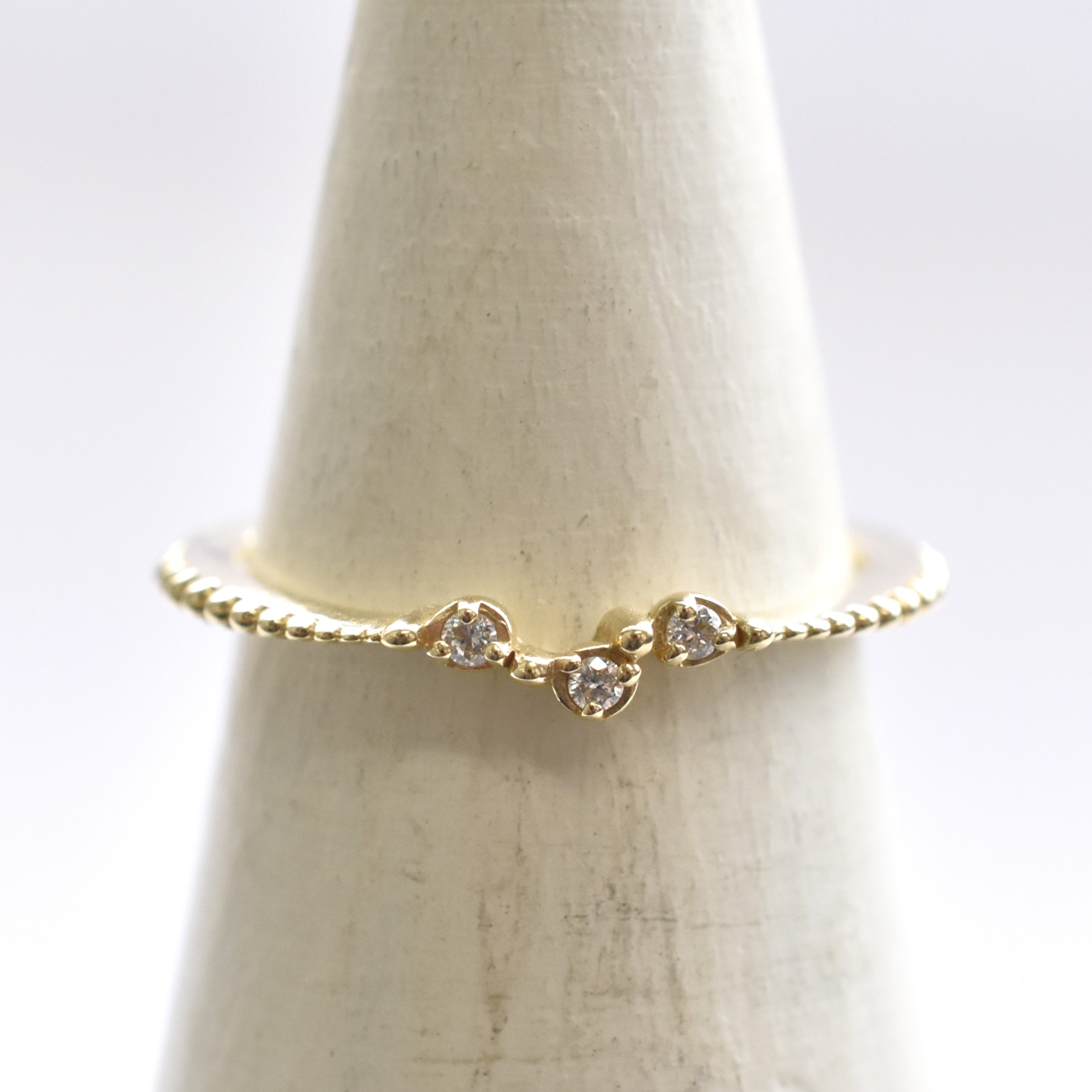 【109R0285】K10YG　鑽石　戒指(尾戒)（ダイヤモンド　ピンキーリング）