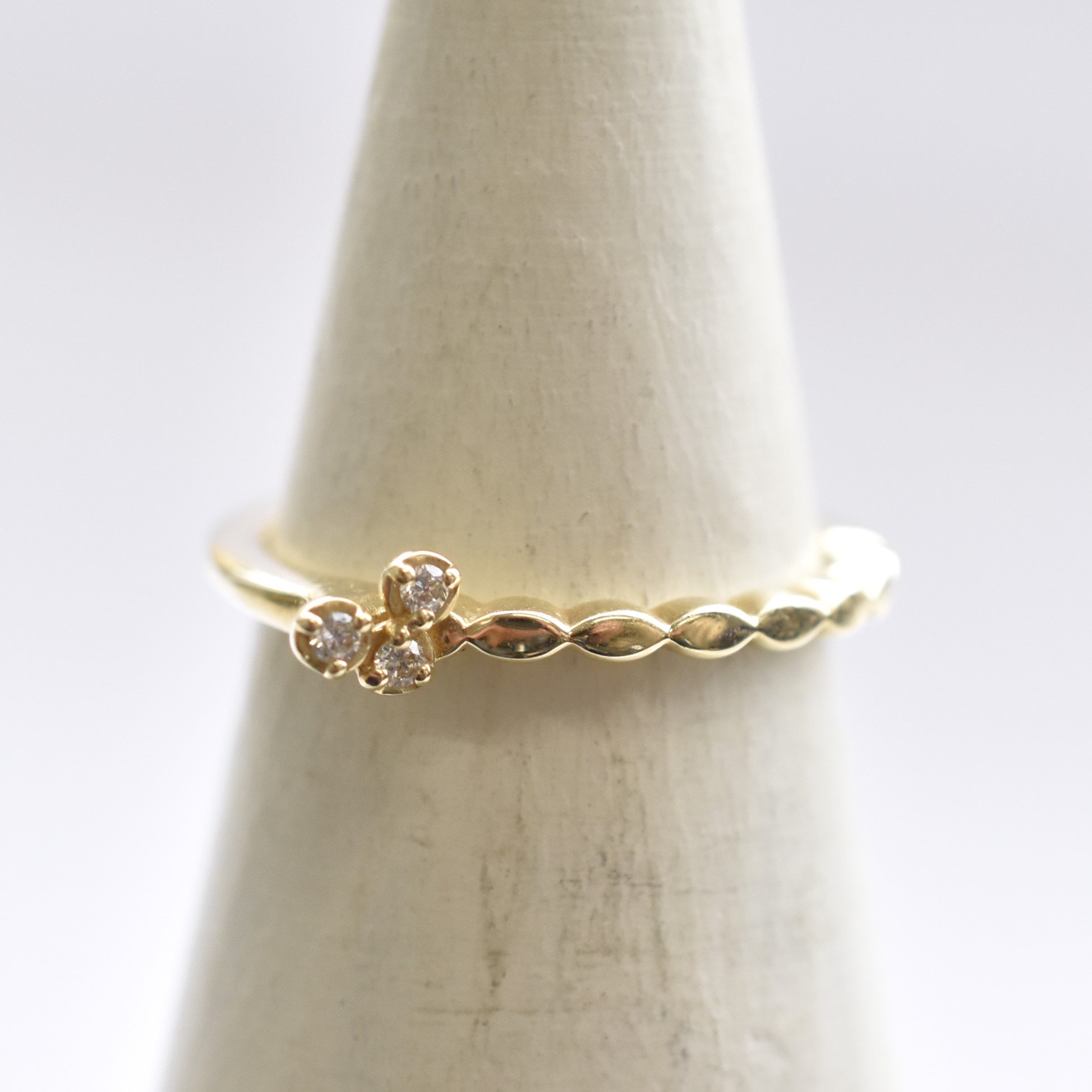 【109R0286】K10YG　鑽石　戒指(尾戒)（ダイヤモンド　ピンキーリング）