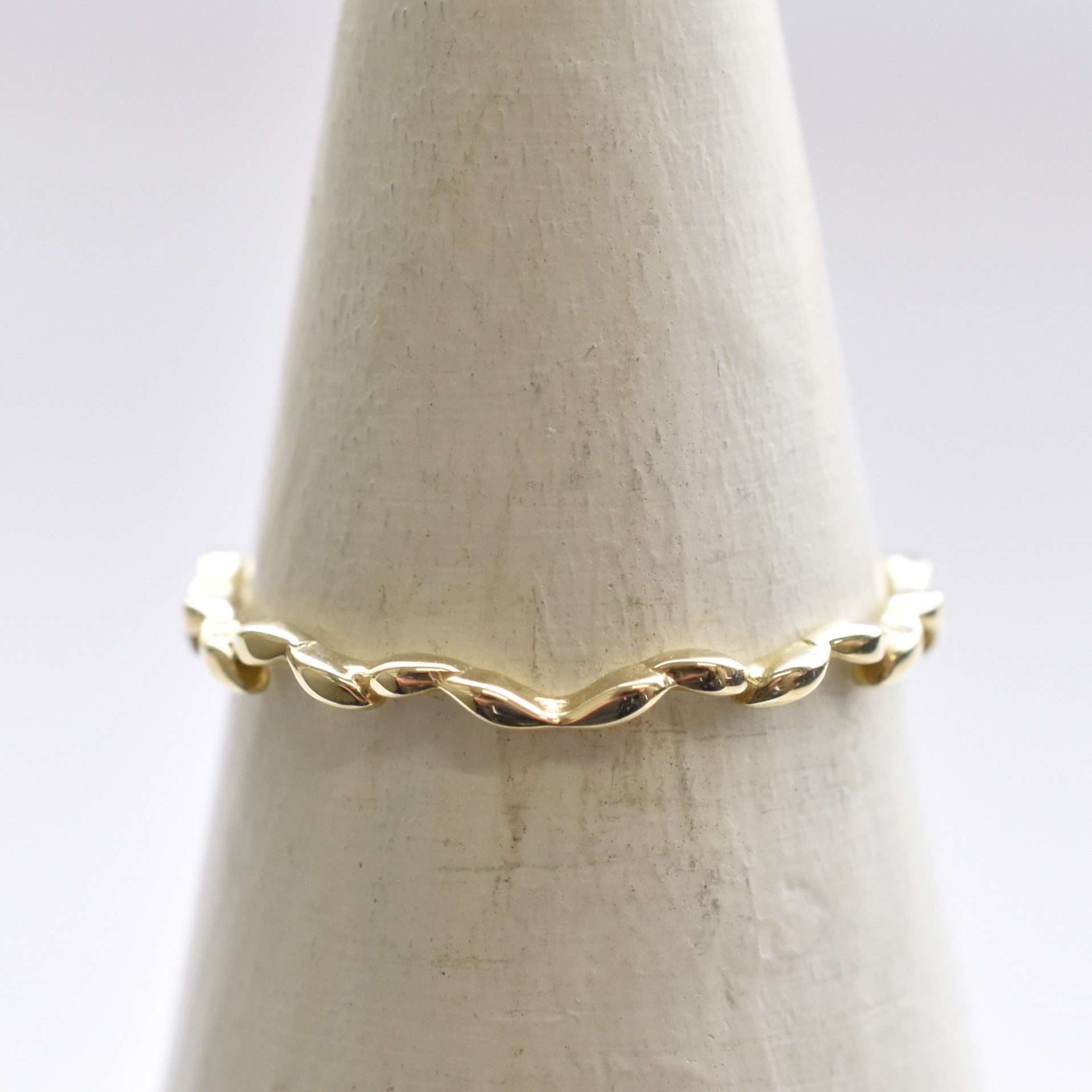 【109R0322】K10YG　素戒③　戒指（テクスチャライン③　リング）