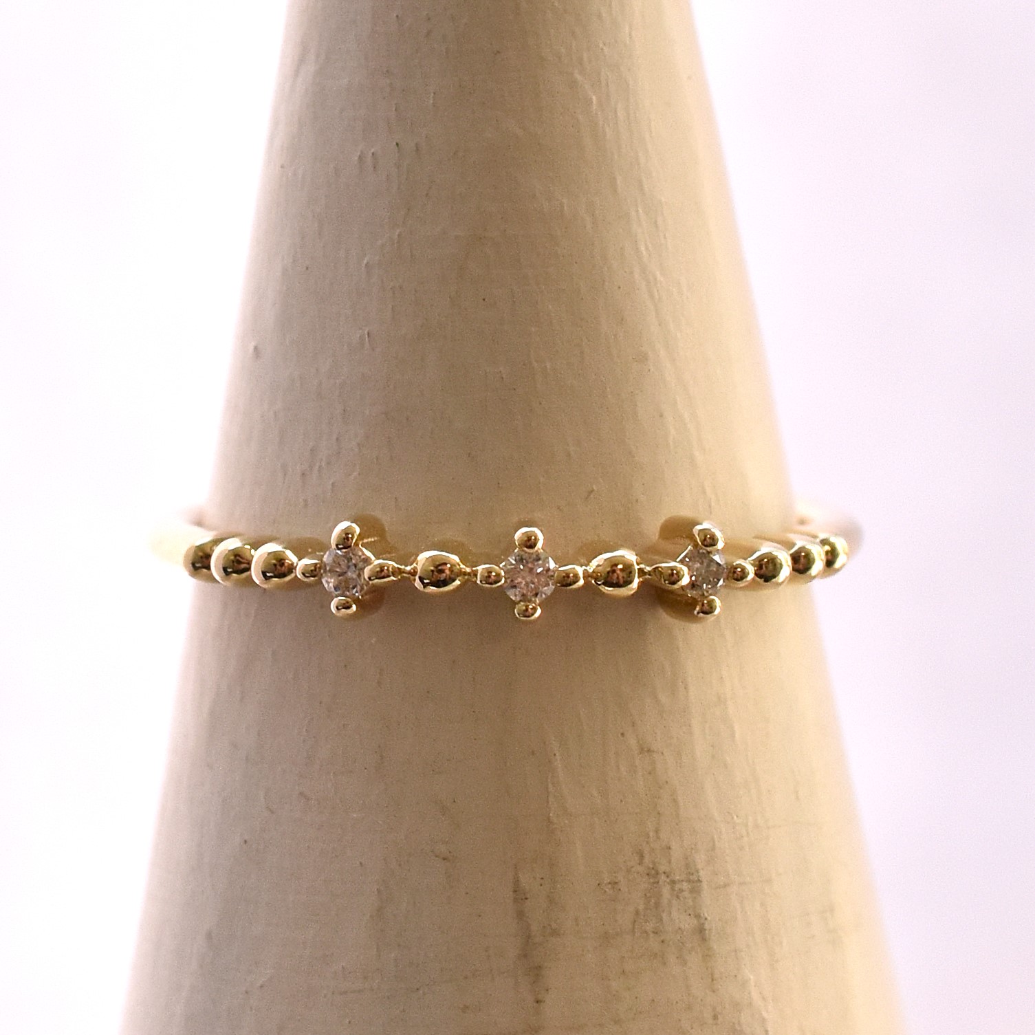 【109R0373-TTLB-TY】K10YG　鑽石　戒指(尾戒)（ダイヤモンド　ピンキーリング）