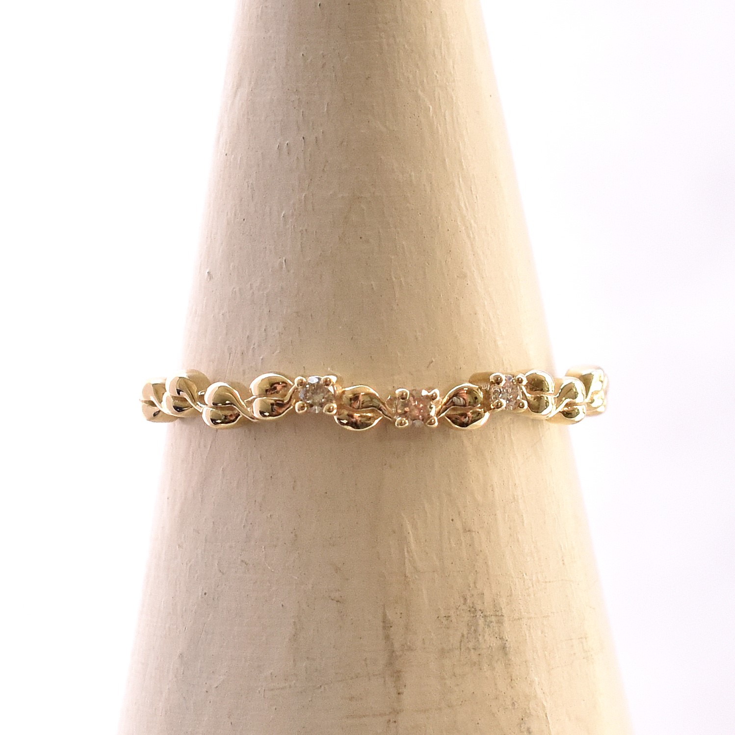 【109R0376-TTLB-TY】K10YG　鑽石　戒指(尾戒)（ダイヤモンド　ピンキーリング）