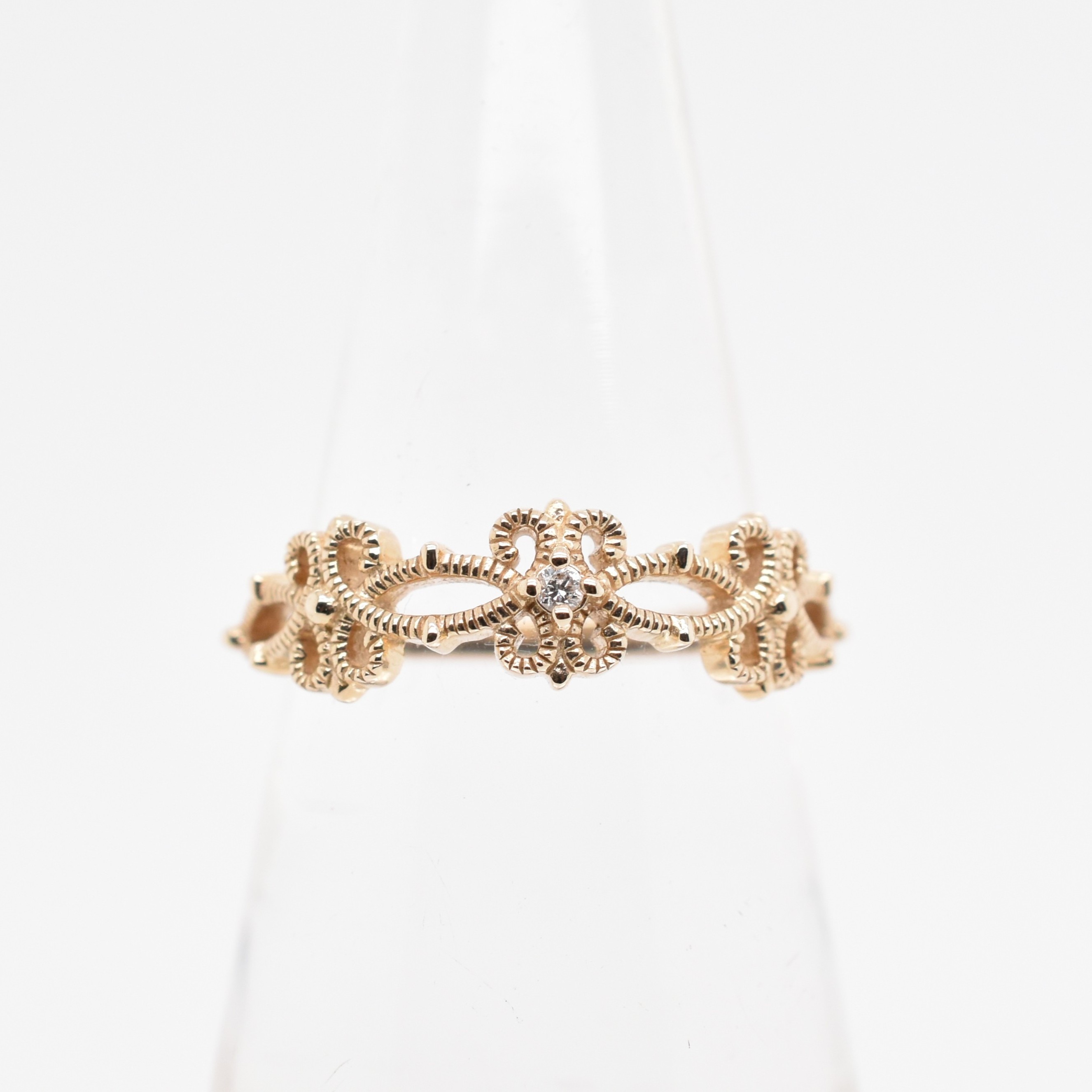 【109R0274】K10YG　鑽石　戒指(尾戒)（ダイヤモンド　ピンキーリング）