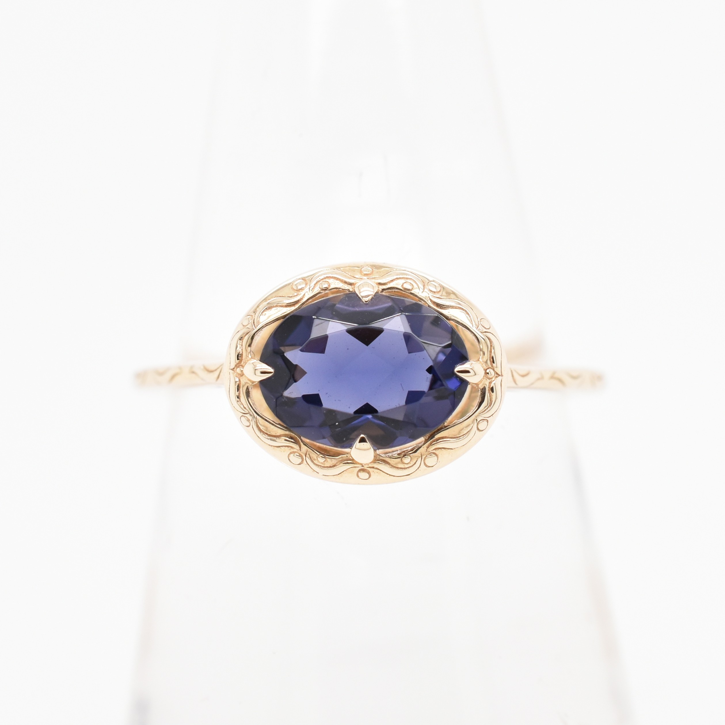 【109R0385-IOL】K10YG　Iolite　戒指（アイオライト　リング）