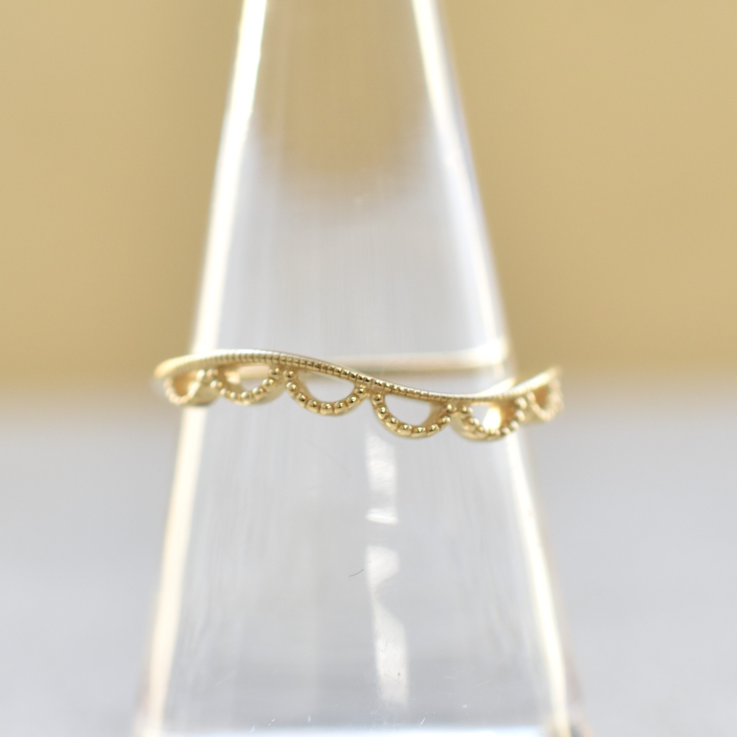 【109R0389】K10YG　蕾絲　戒指（スカラップレース　リング）