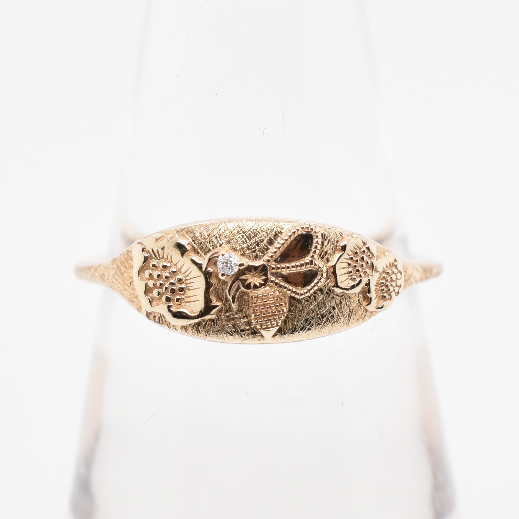 【109R0395】K10YG　鑽石　蜜蜂　戒指（ダイヤモンド　ミツバチ　リング）