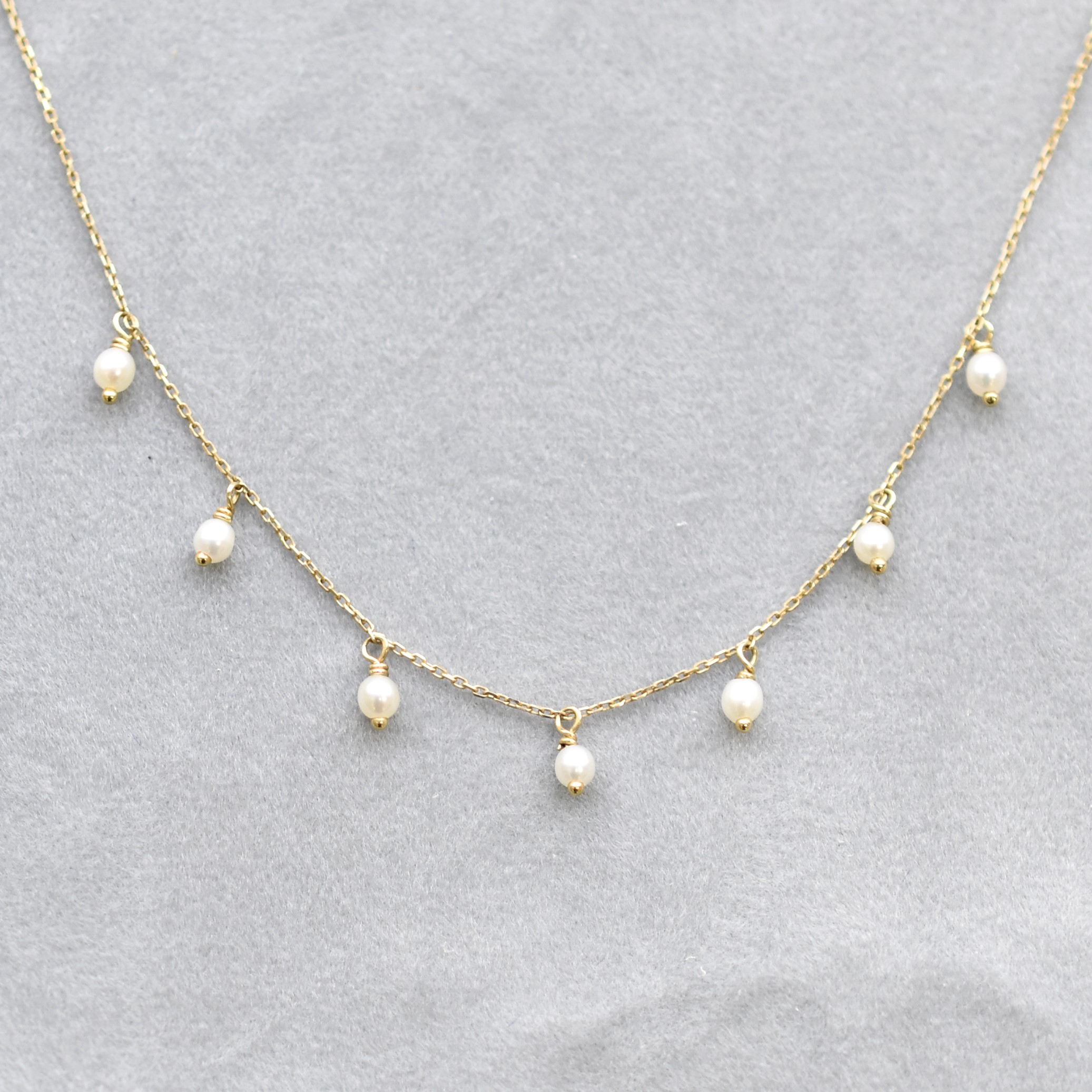 【109N0047-TY】K10YG　淡水珍珠　項錬（パール　ネックレス）