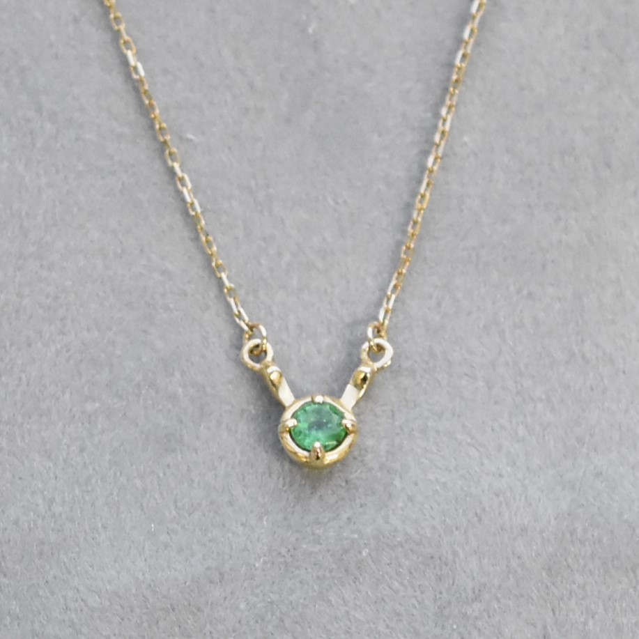 【109N0067-EMF-TY】K10YG　祖母綠　項錬（エメラルド　ネックレス）