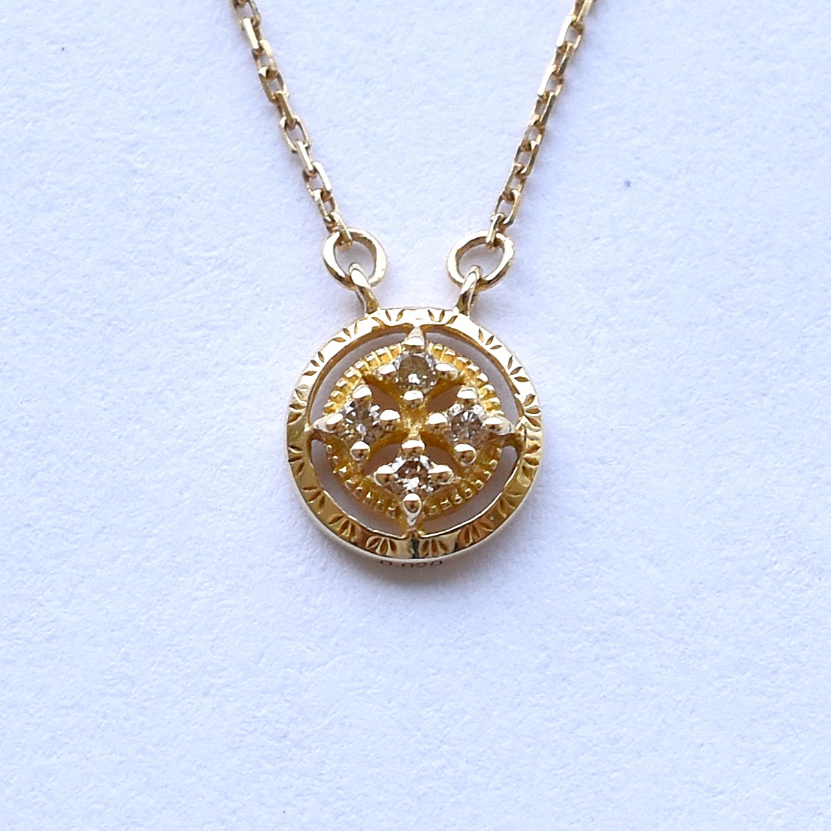 【109N0078-TTLB-TY】K10YG　鑽石　項錬（ダイヤモンド　ネックレス）