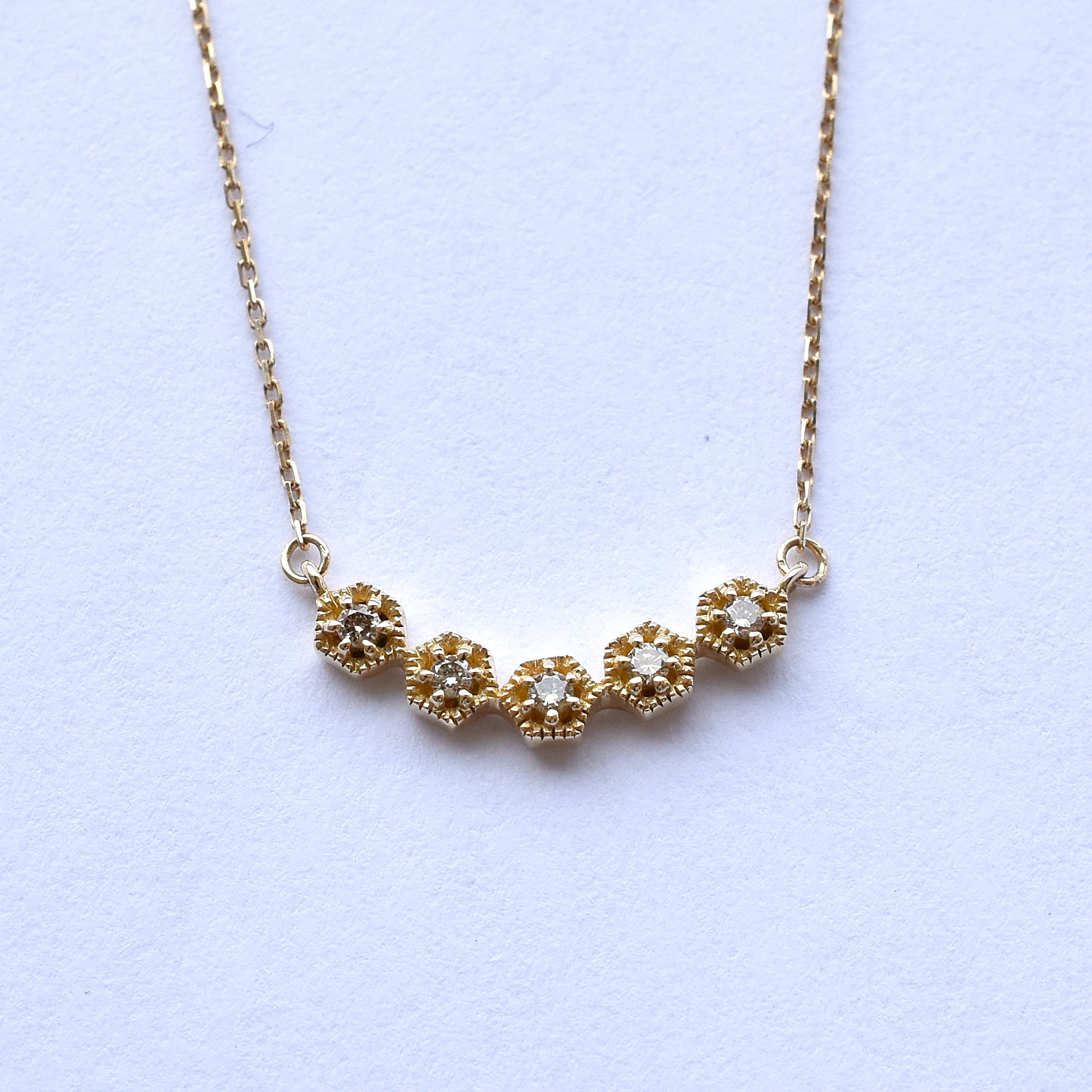 【109N0079-TTLB-TY】K10YG　鑽石　項錬（ダイヤモンド　ネックレス）