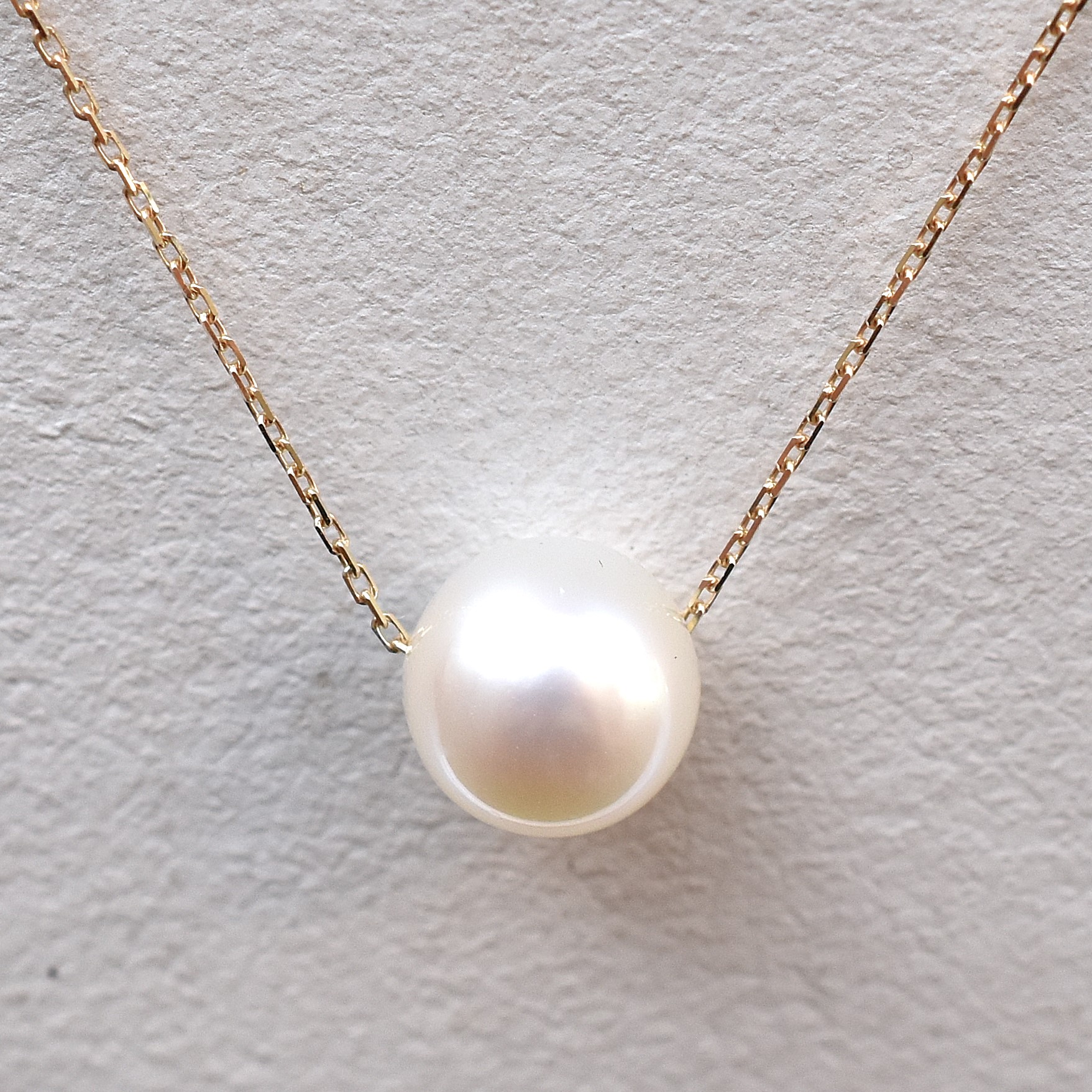 【109N0081-TY】K10YG　阿古屋珍珠　項錬（アコヤパール　ネックレス）