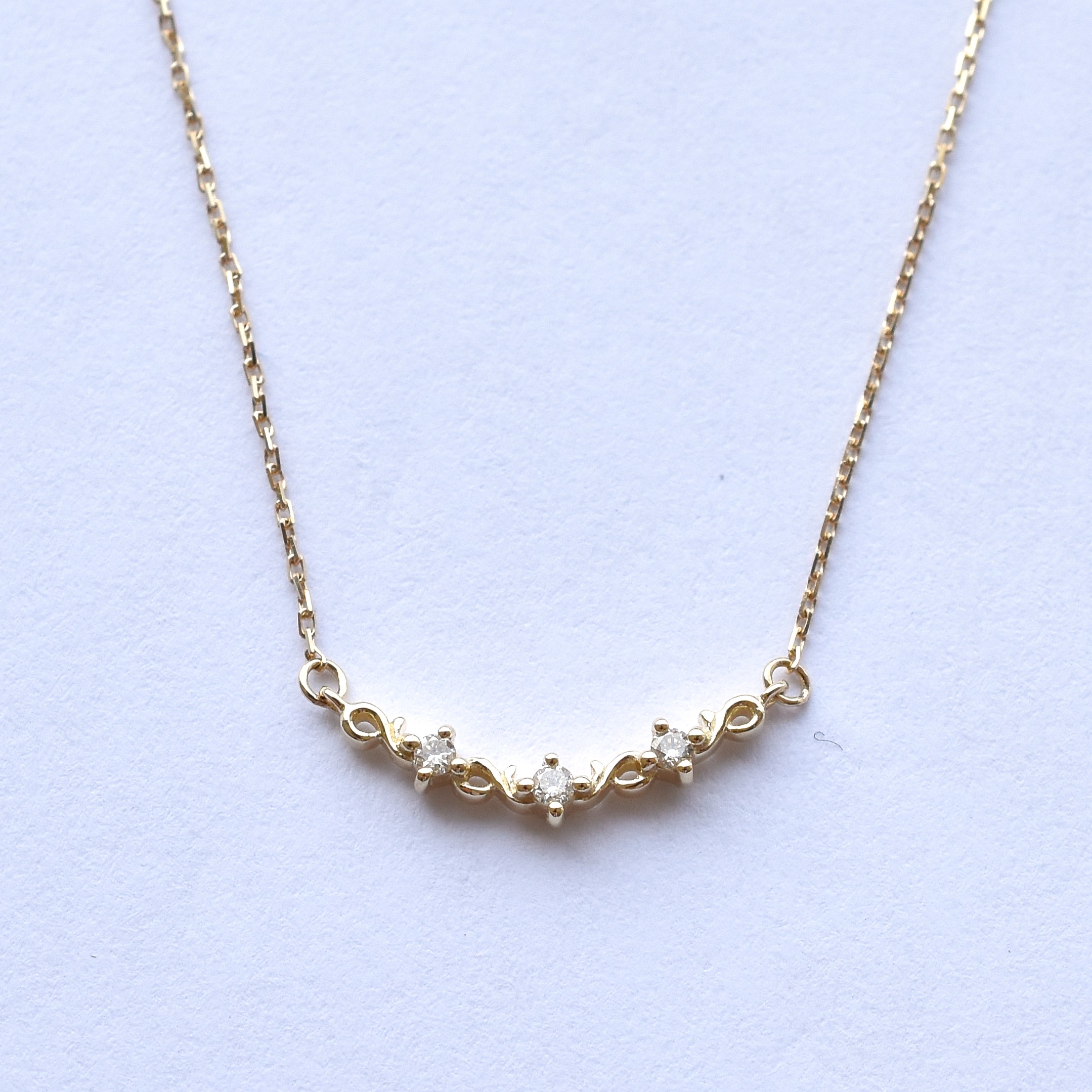 【109N0092-TTLB-TY】K10YG　鑽石　項錬（ダイヤモンド　ネックレス）