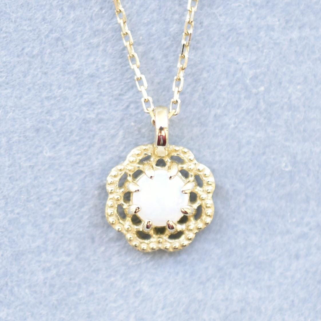 【109P0365-OP】K10YG　蛋白石　項錬（オパール　ネックレス）