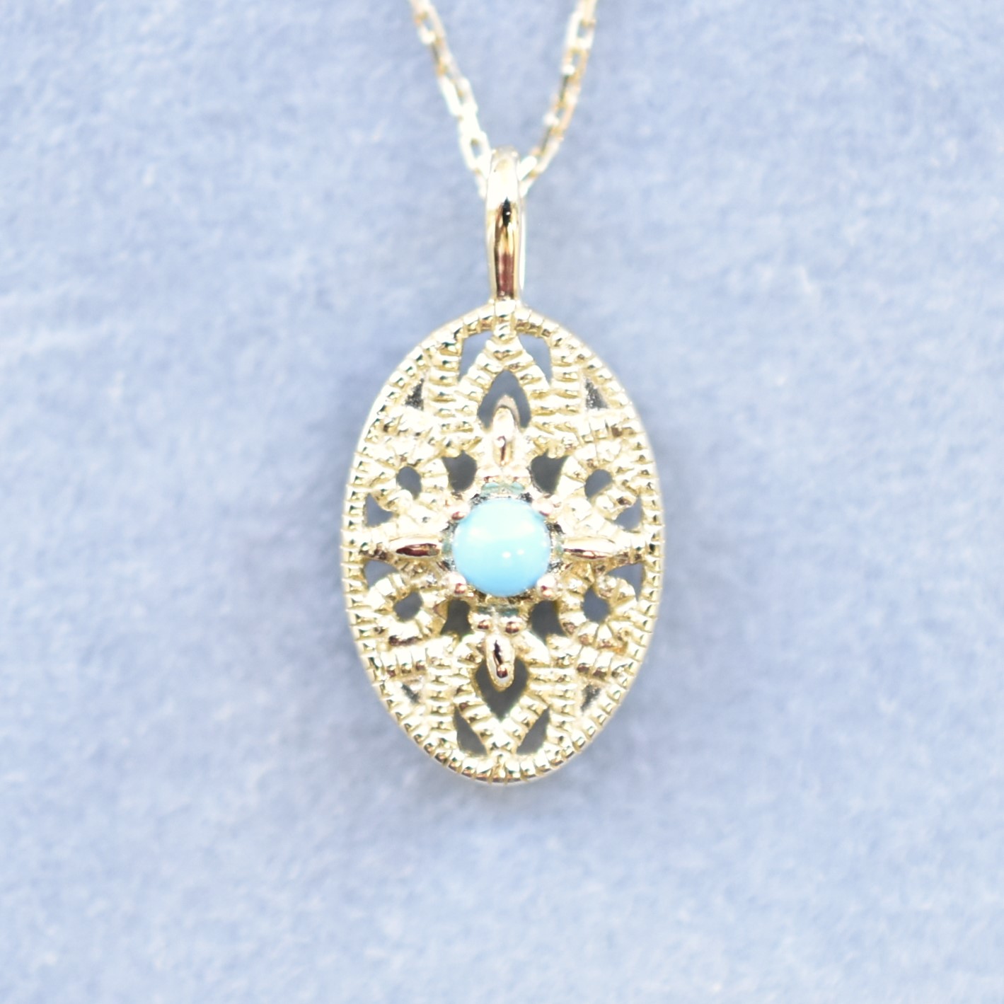 【109P0465】K10YG　綠松石＆祖母綠　雙面　項錬（ターコイズ＆エメラルド　リバーシブル　ネックレス）