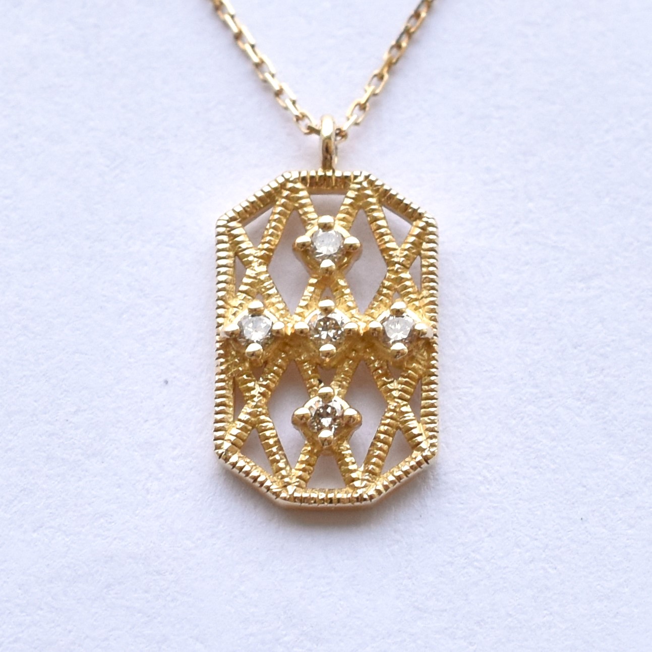 【109P0645-TTLB-TY】K10YG　鑽石　項錬（ダイヤモンド　ネックレス）