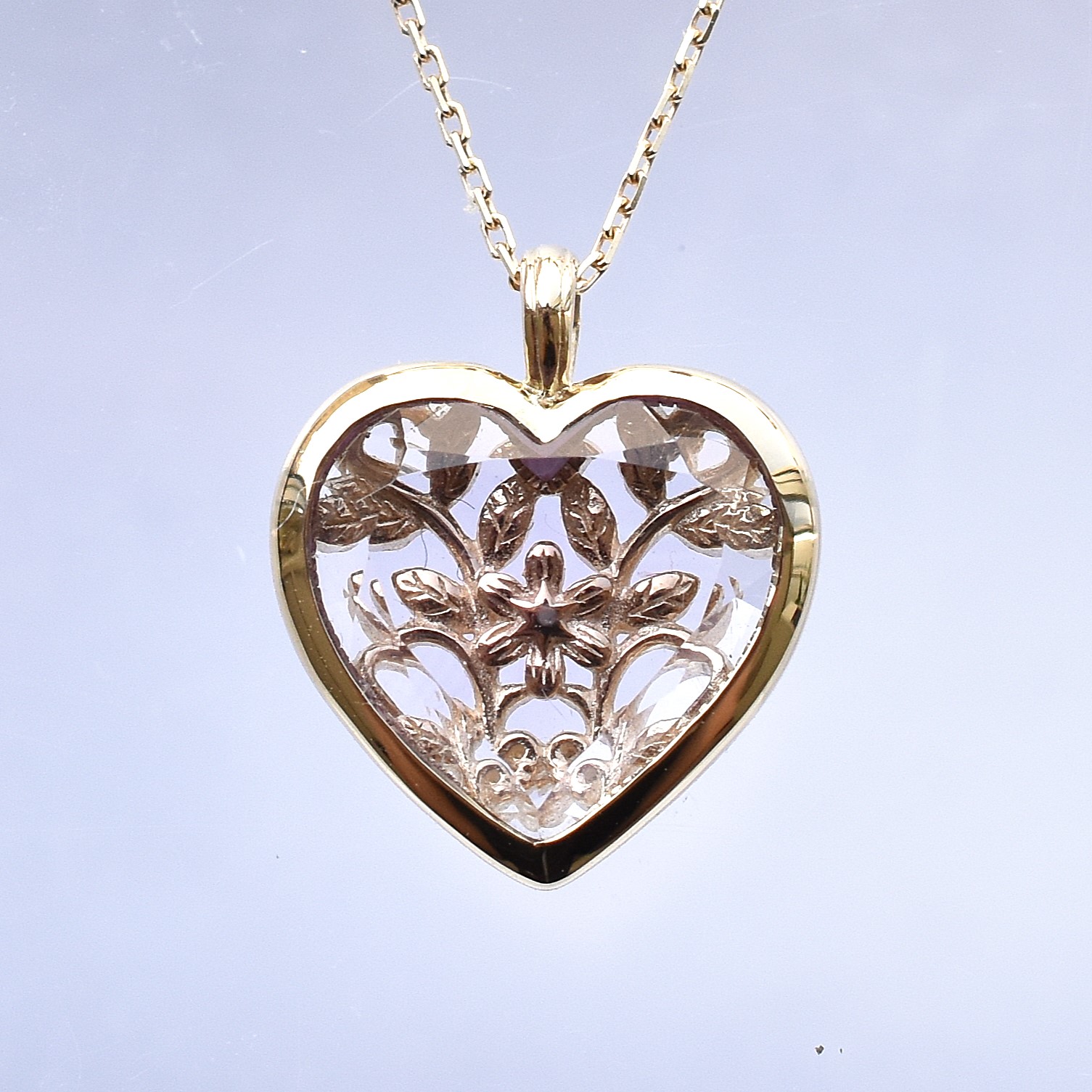 【109P0668-TY】K10YG　粉色紫水晶　項錬（ピンクアメジスト　ネックレス）