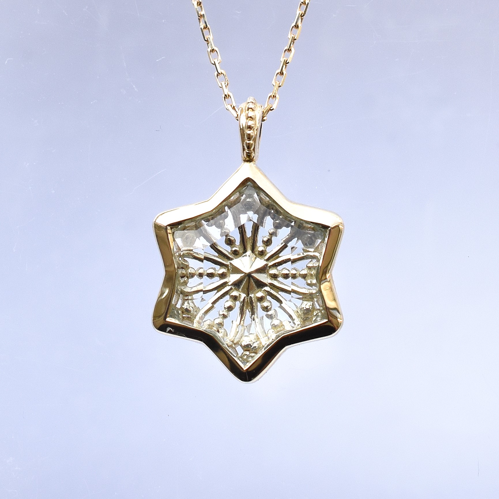 【109P0670-TY】K10YG　Blue Topaz　項錬（スカイブルートパーズ　ネックレス）