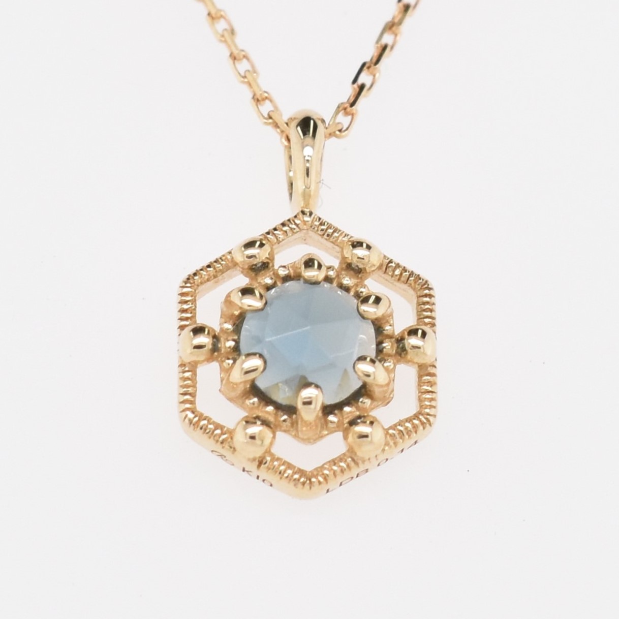 【109P0681-TY】K10YG　London Blue Topaz　項錬（ロンドンブルートパーズ　ネックレス）