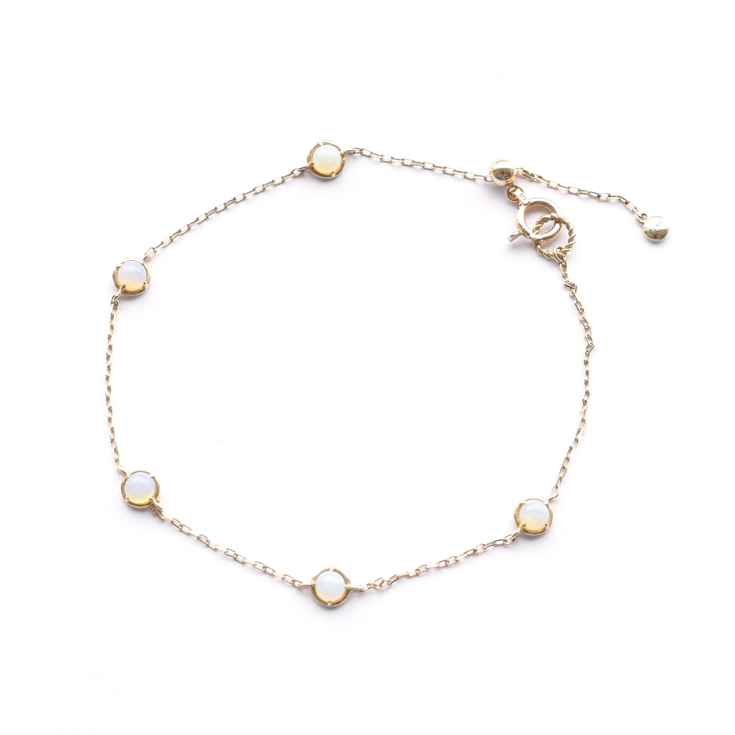 【109B0026-OP-TY】K10YG　蛋白石　手錬（オパール　ブレスレット）