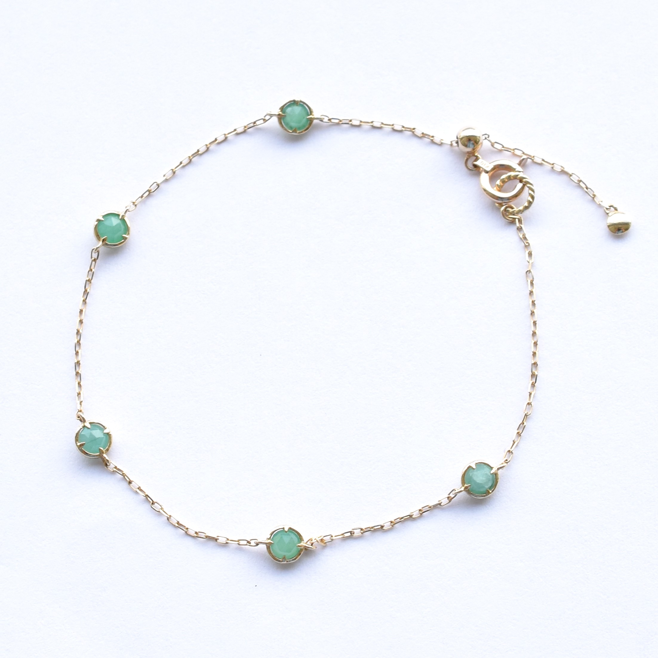 【109B0027-EM-TY】K10YG　祖母綠　手錬（エメラルド　ブレスレット）