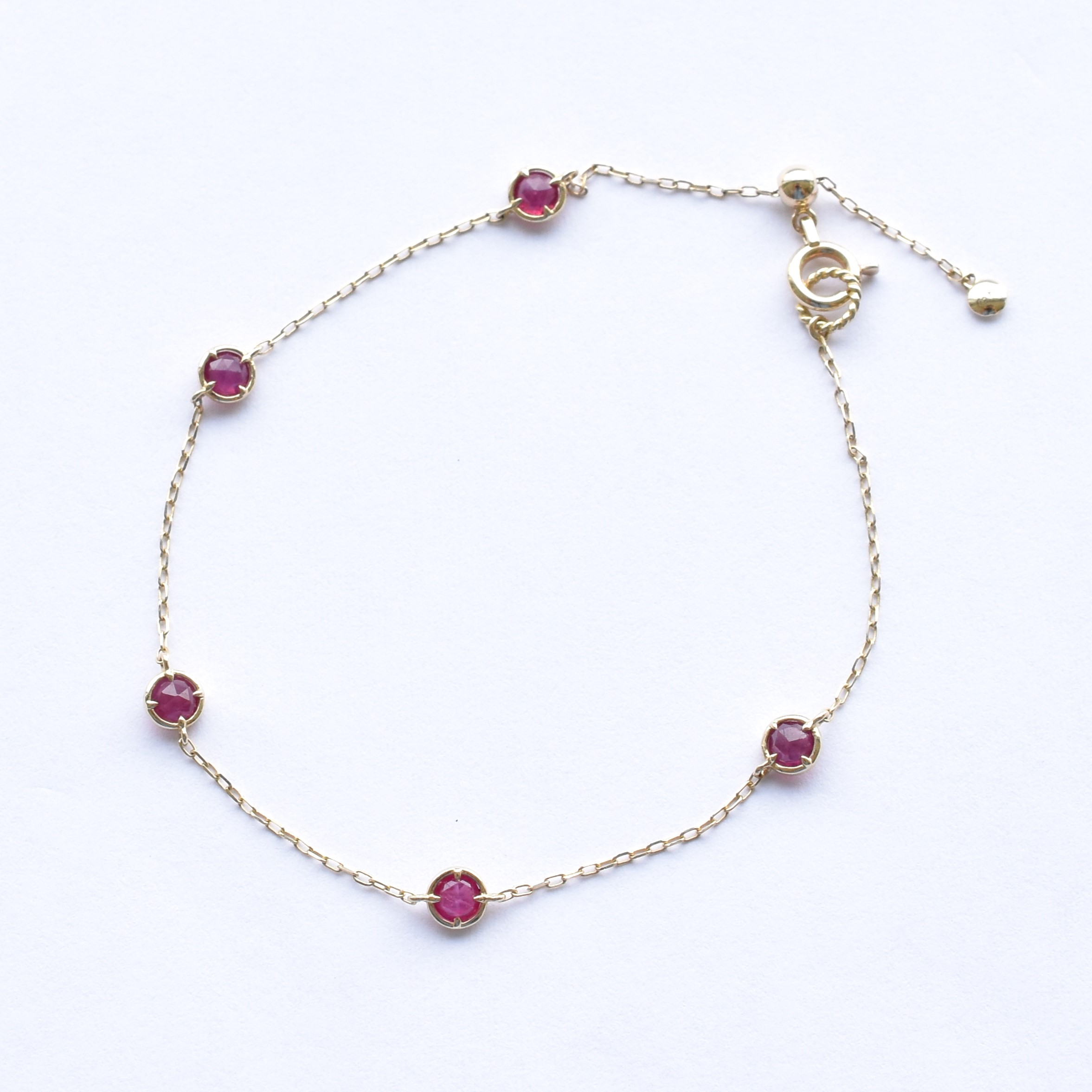 【109B0027-RB-TY】K10YG　紅寶石　手錬（ルビー　ブレスレット）