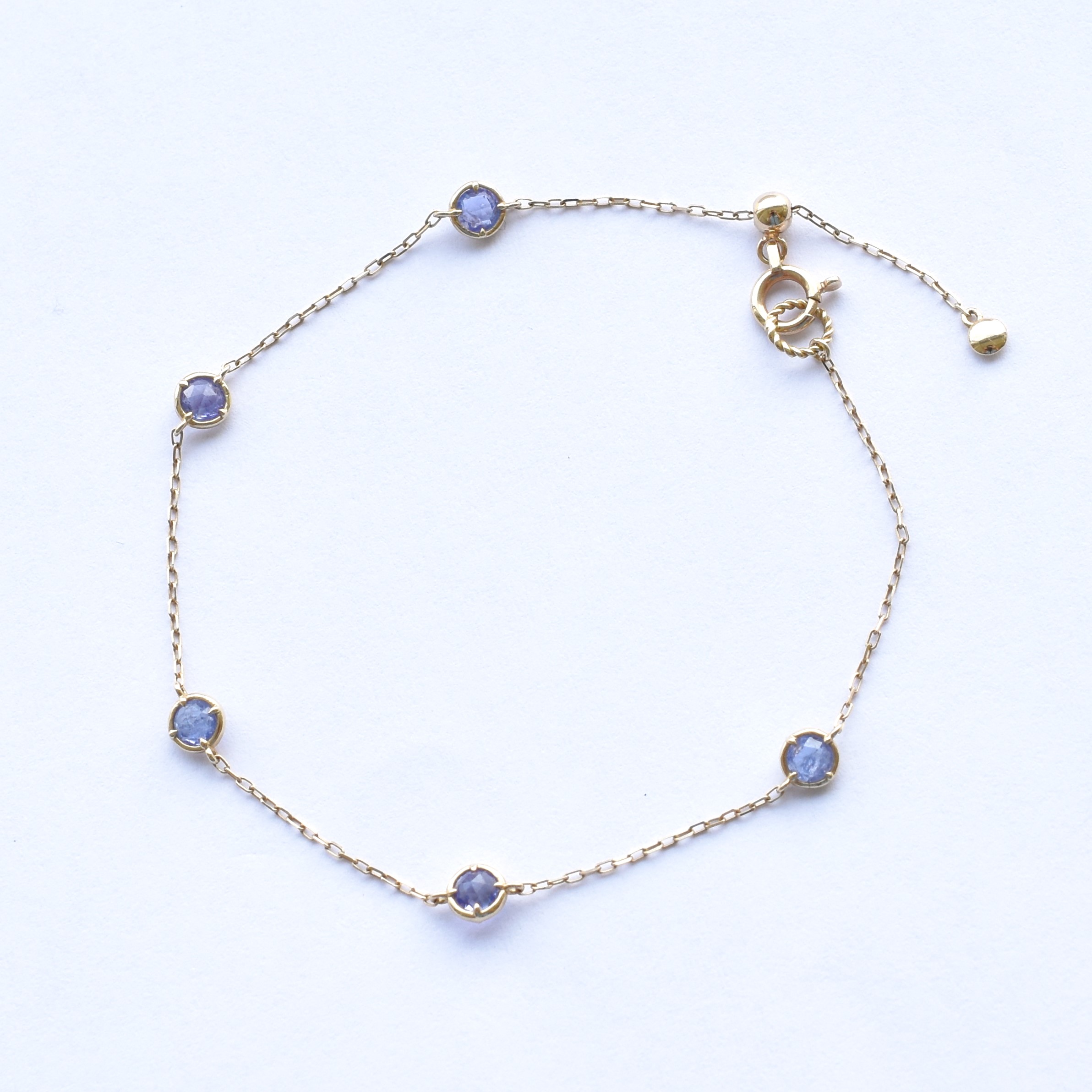 【109B0027-TN-TY】K10YG　坦桑石　手錬（タンザナイト　ブレスレット）