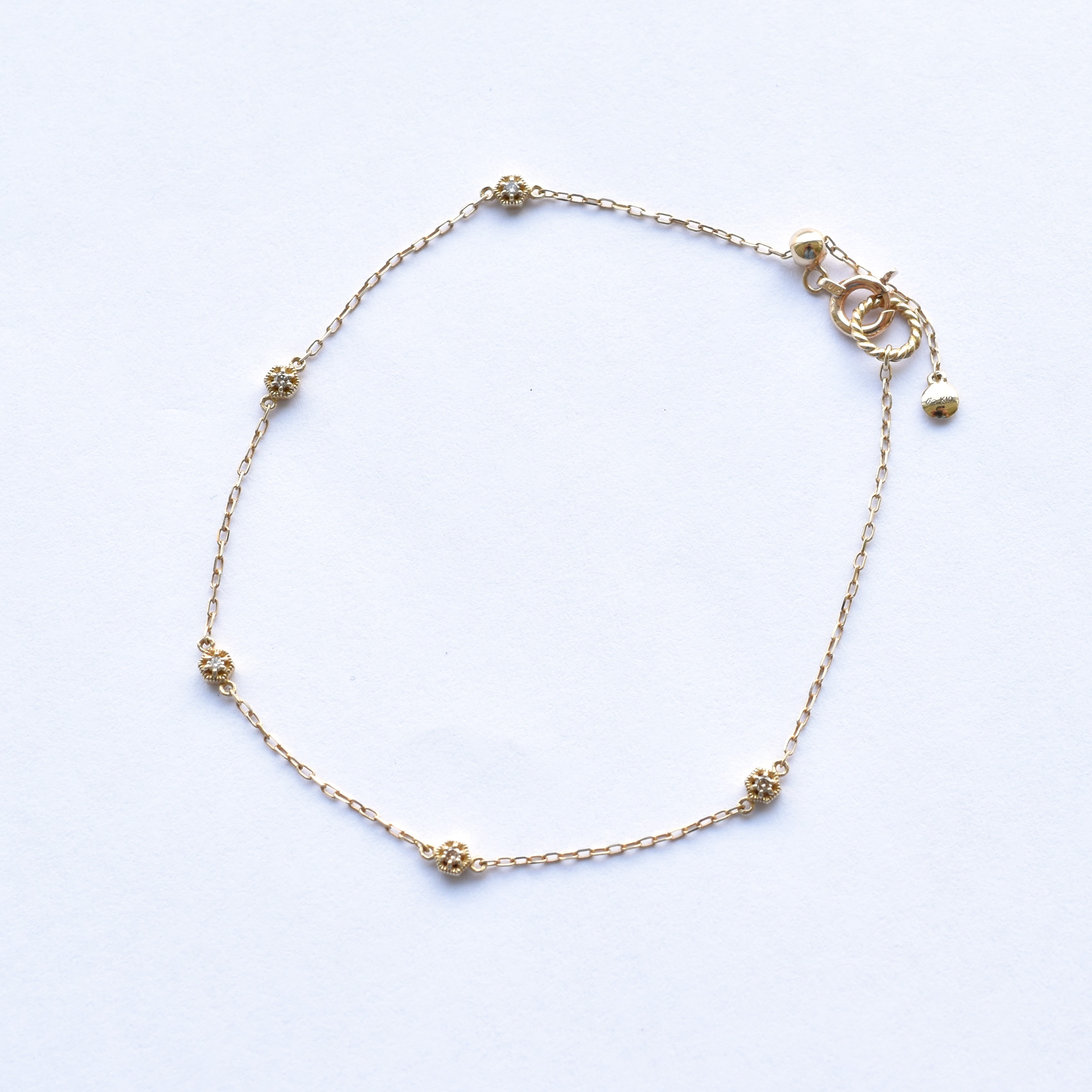 【109B0029-TTLB-TY】K10YG　鑽石　手錬（ダイヤモンド　ブレスレット）