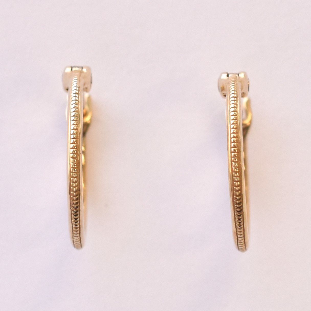 【109E0196-1】K10YG　素圈①　耳釘（フープ①　ピアス）