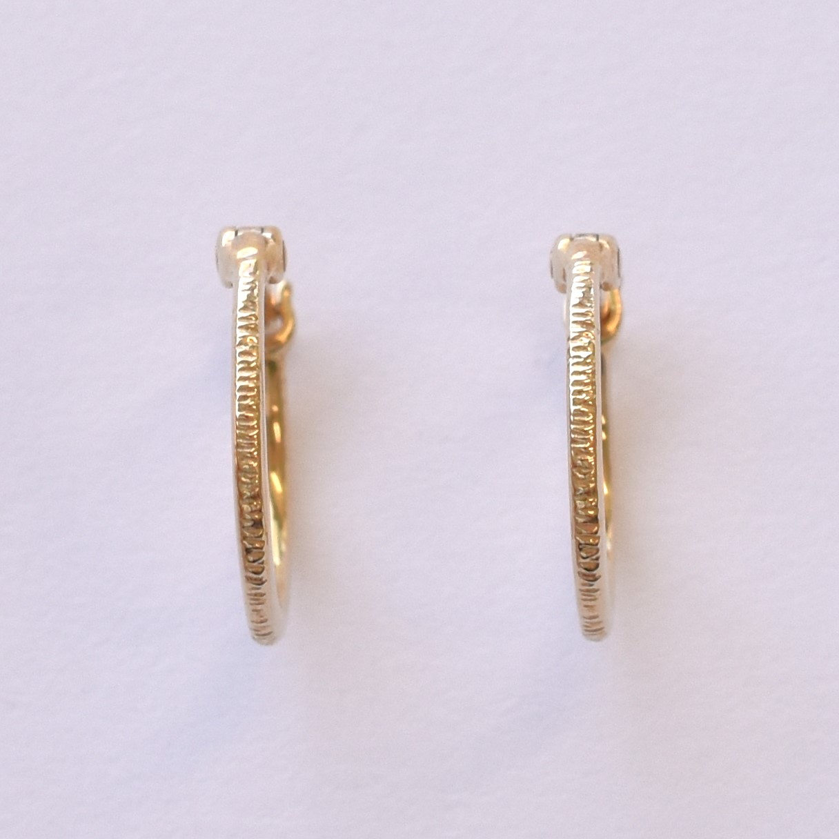 【109E0201-1】K10YG　素圈⑥　耳釘（フープ⑥　ピアス）