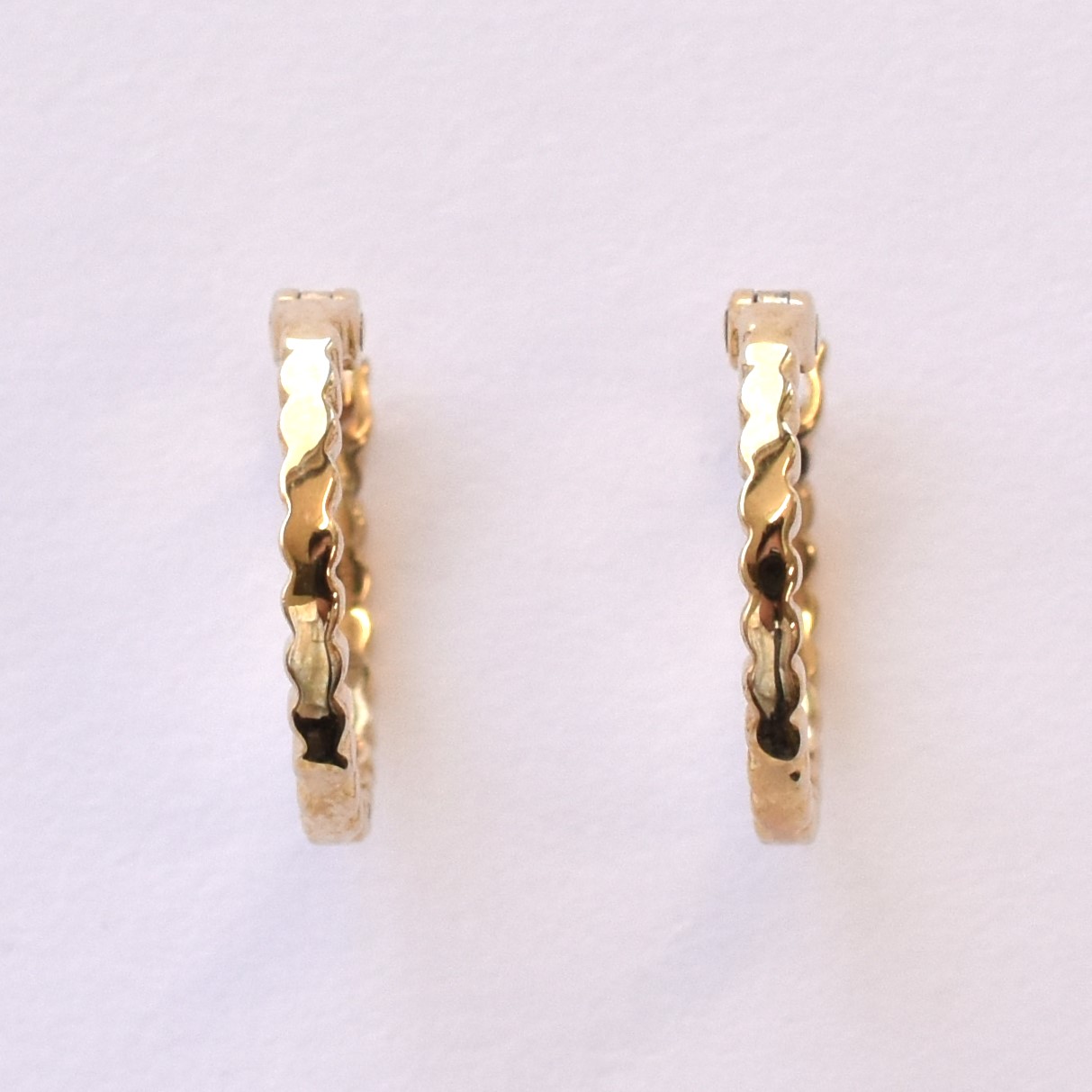 【109E0202-1】K10YG　素圈⑦　耳釘（フープ⑦　ピアス）