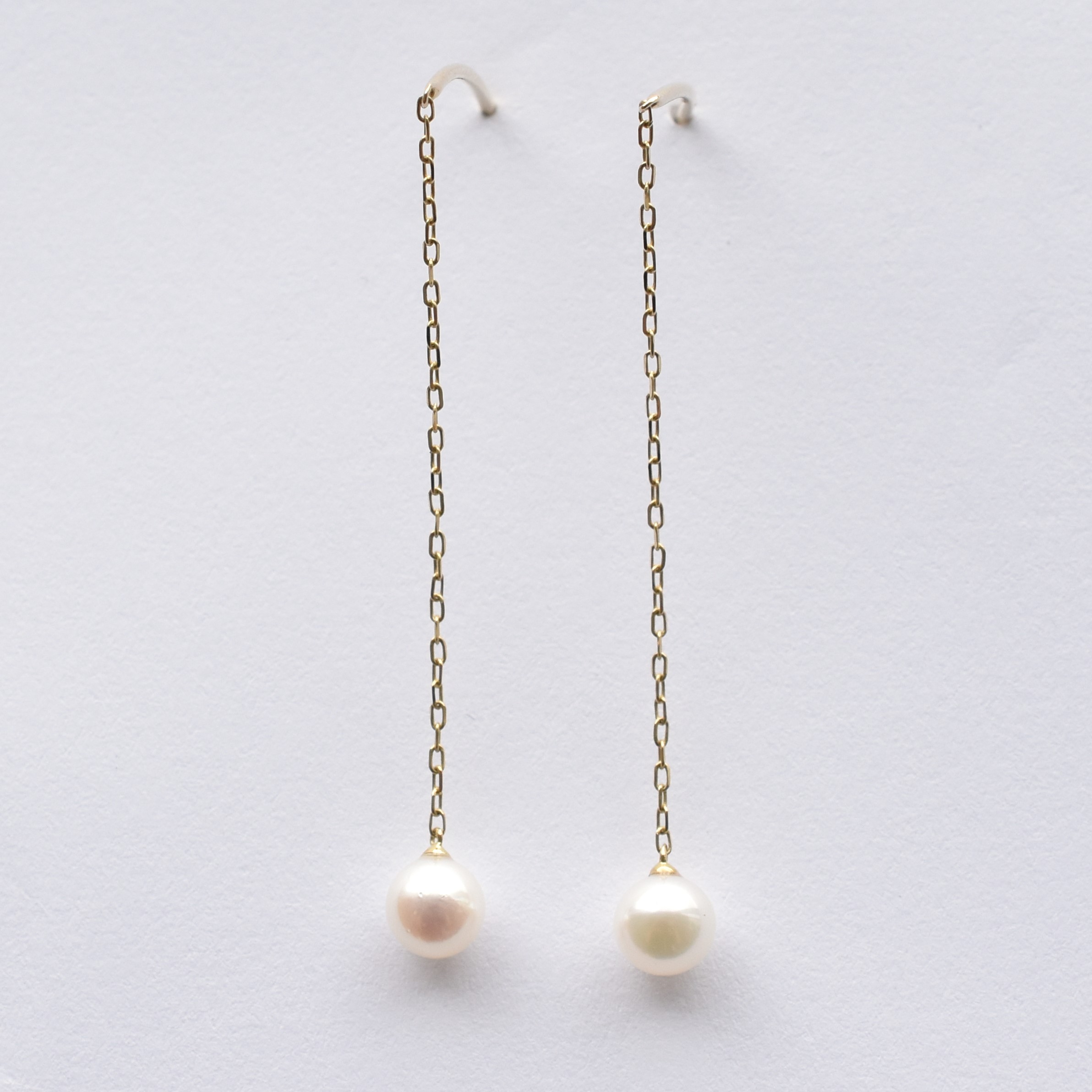 【109E0226-TY】K10YG　阿古屋珍珠　耳釘（アコヤパール　ピアス）