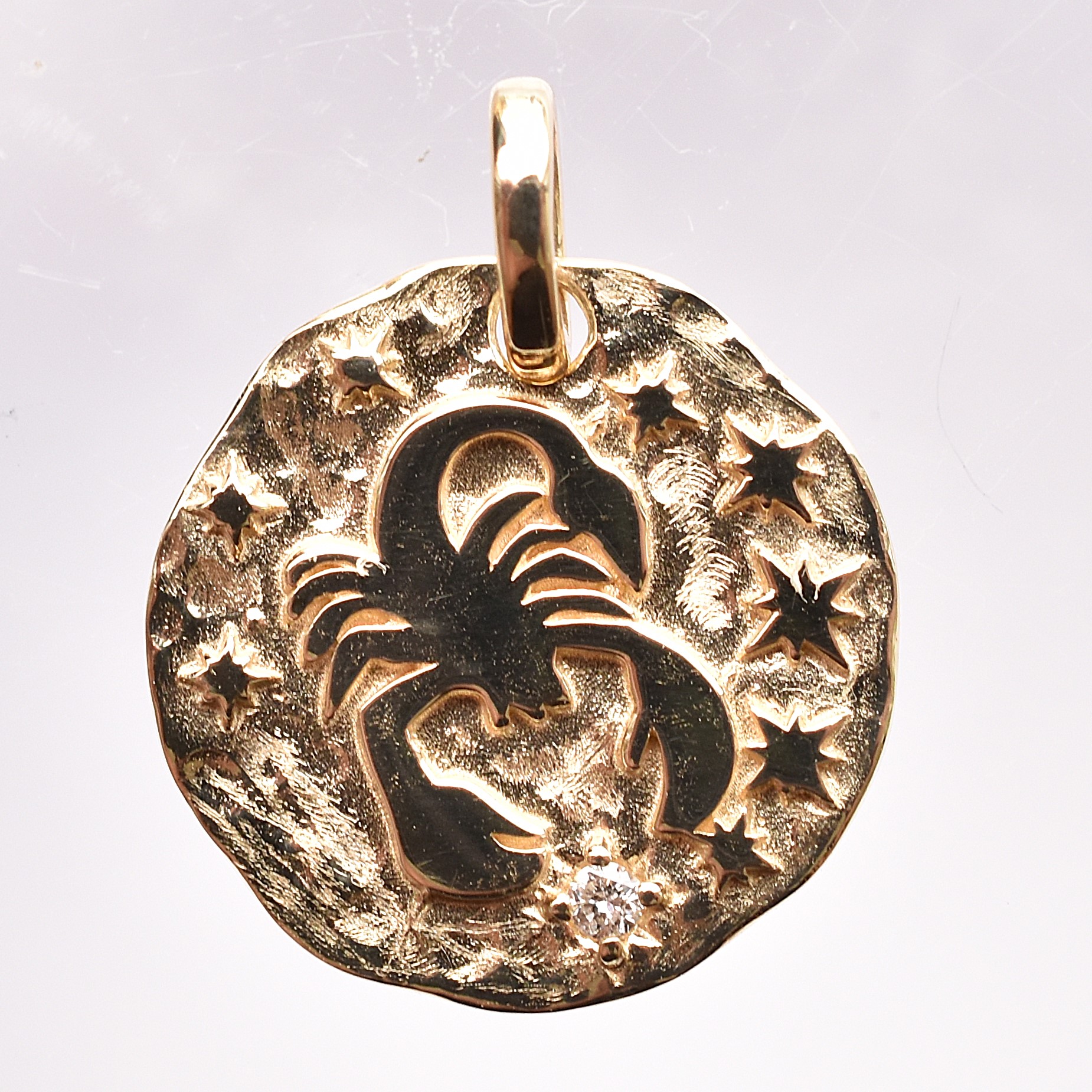 【109P0587】K10YG　鑽石　天蠍座(雙面)　吊墜（ダイヤモンド　さそり座(リバーシブル)　ペンダント）