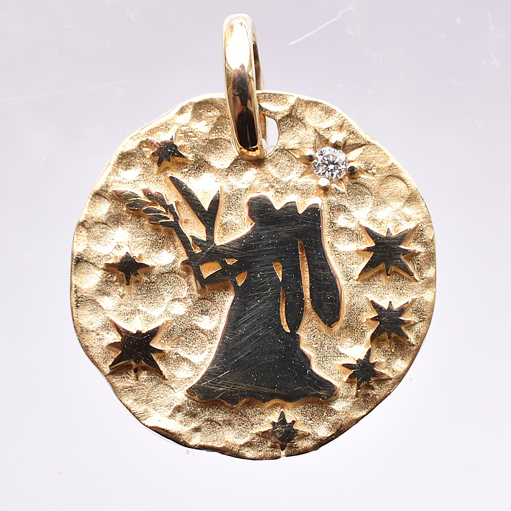 【109P0600】K10YG　鑽石　處女座(雙面)　吊墜（ダイヤモンド　おとめ座(リバーシブル)　ペンダント）