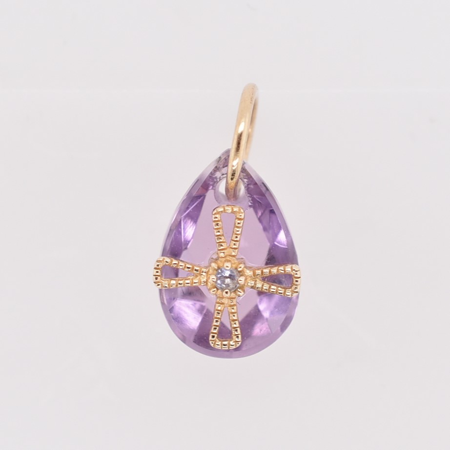 【109P0689-TY】K10YG　紫水晶＆坦桑石　吊墜（アメジスト＆タンザナイト　ペンダント）
