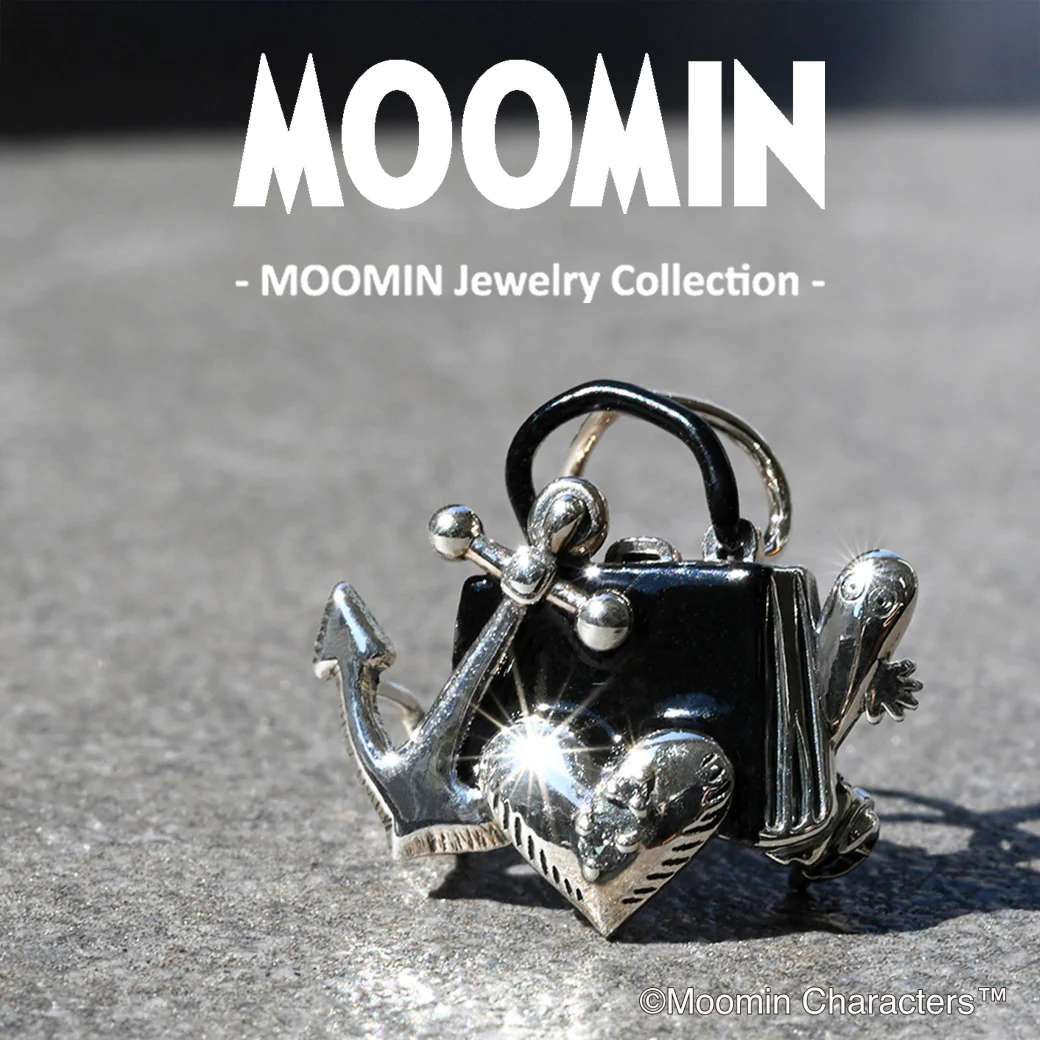 【406C0023-WTF】SV　ムーミンママのバッグとニョロニョロ　ブローチペンダント