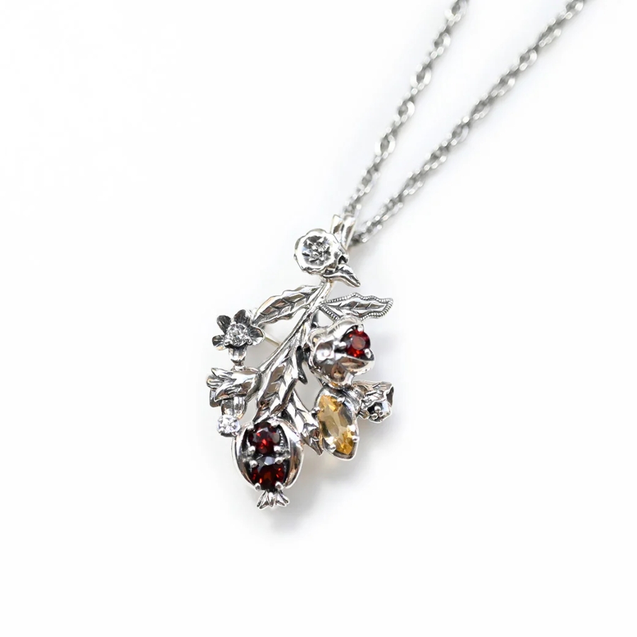 【405C0044】SV　ウィリアム・モリス【柘榴あるいは果実】　ペンダントブローチ