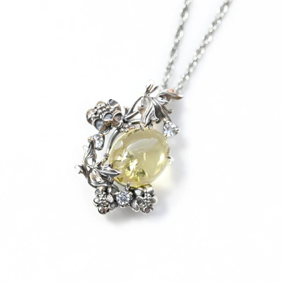 【405C0046-TY】SV　ウィリアム・モリス【やぐるまぎく】　ペンダントブローチ