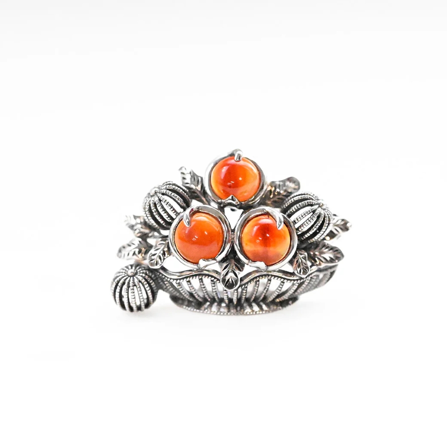 【202C0904-TY】SV　カーネリアン　ルノワールの桃　ブローチペンダント