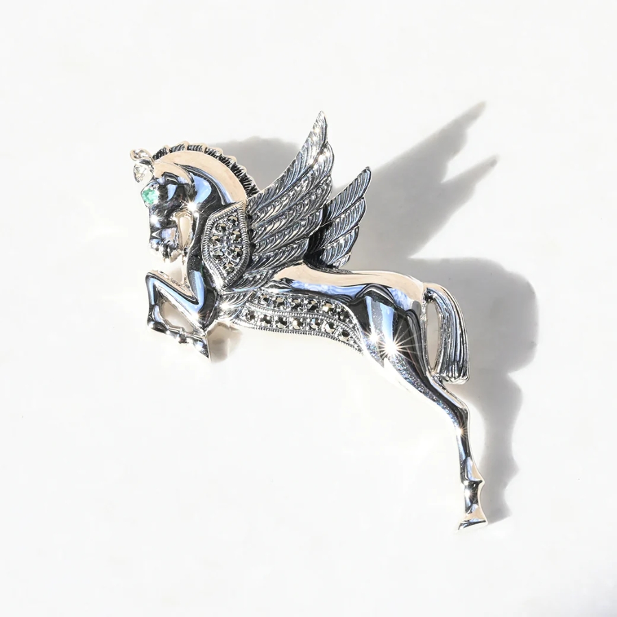 【202C0127-EM】SV　スカイペガサス　ブローチペンダント