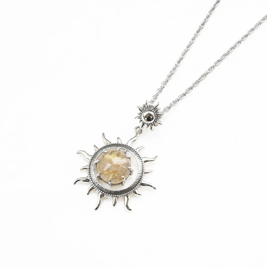【202P0869-TY-1】SV　ルチルクォーツ　太陽のペンダント