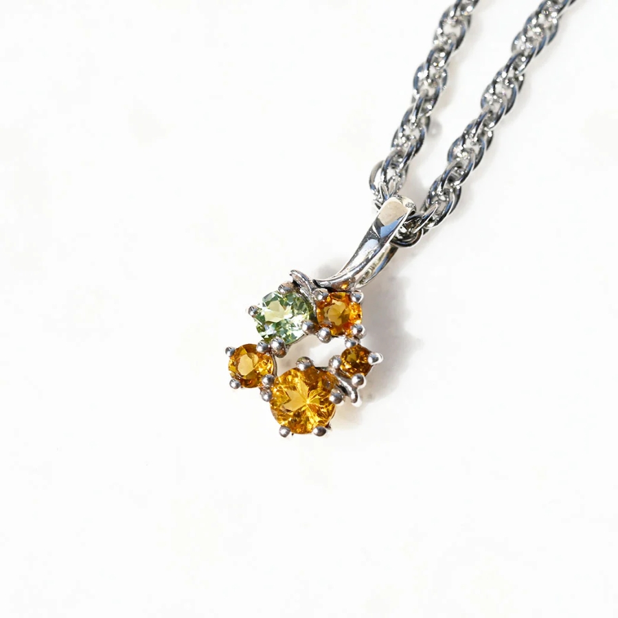 【202P0875】SV　シトリン＆ペリドット　ミモザ　ペンダント