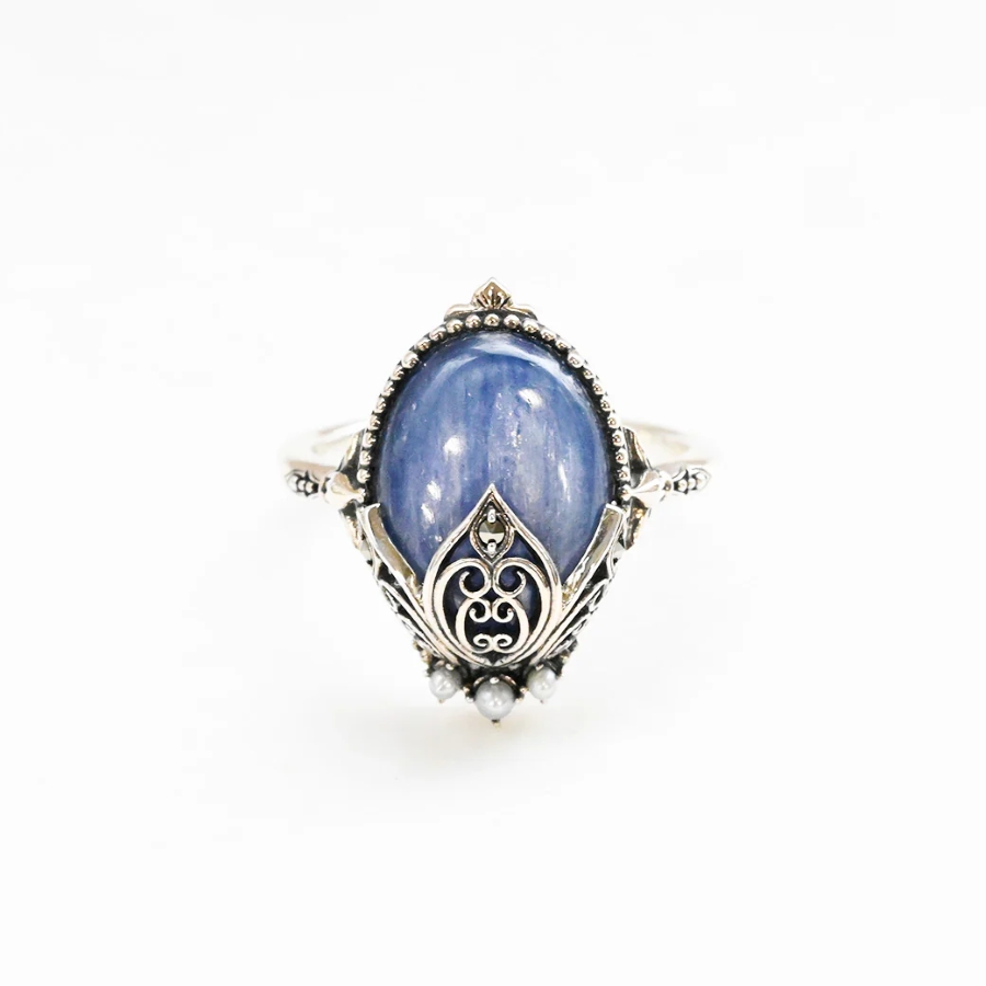 【204R1086-TY】SV　カイヤナイト　インペリアルイースターエッグモチーフ　リング