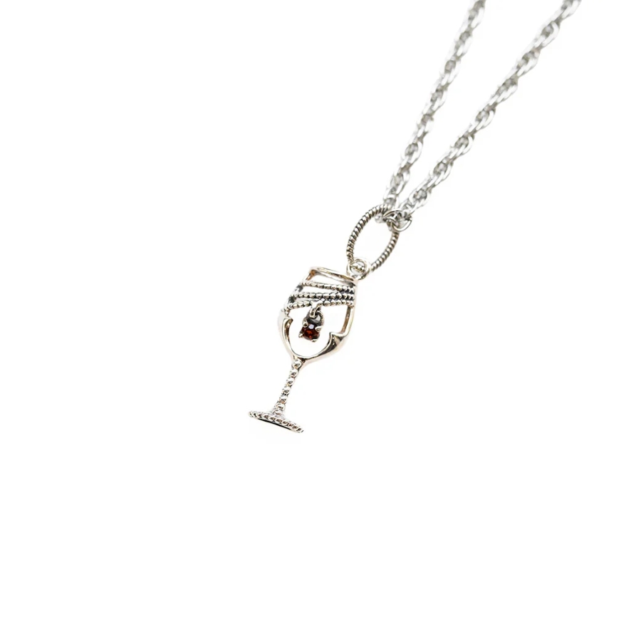 【202P0880-GF】SV　ガーネット　ワイングラスペンダント